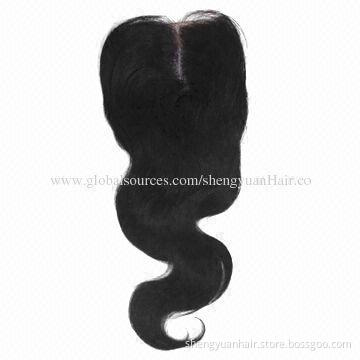 Brazilian virgin hair body wave middle part lace closure
